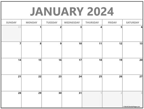 Blank Calendar January 2023