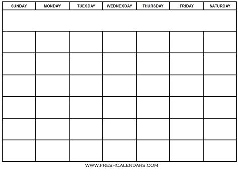Blank Calendar Template For Word