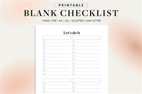 Blank Checklist Printable to Do List Graphic by Lazy and Busy