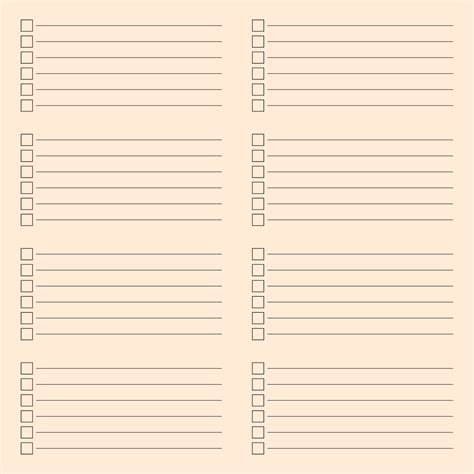 Blank Checklist Templates