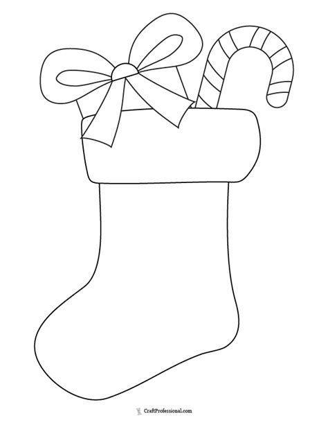 Blank Christmas Stocking Coloring Page