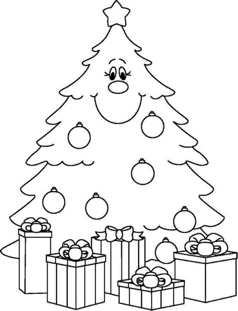 Blank Christmas Tree Coloring Page for kids Coloring Page