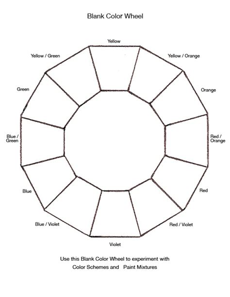 Blank Color Wheel Diagram