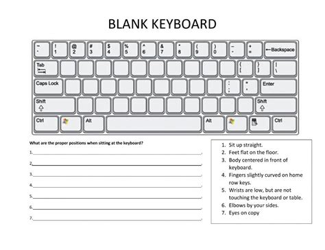 Blank Computer Keyboard Worksheet Education.com