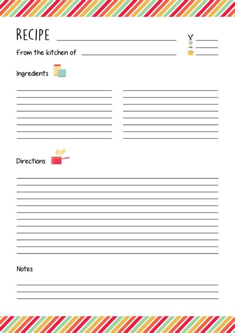 Blank Cookbook Recipes Formatted To Help You Organize Your Recipes