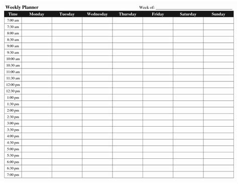 Blank Daily Schedule With Time Slots Calendar Inspiration Design