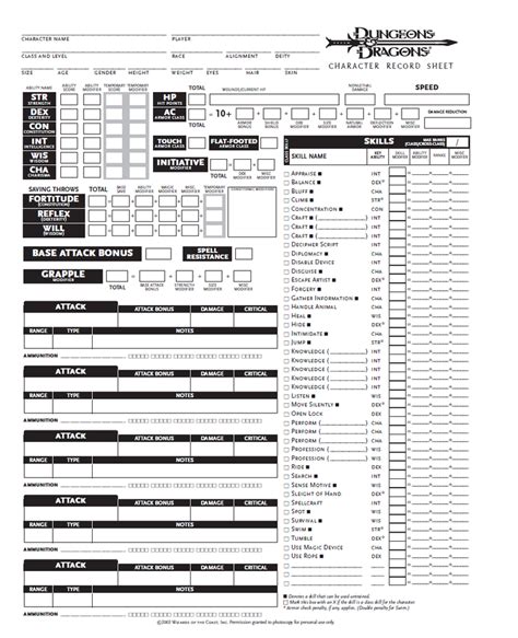 Blank DnD Character Sheet Pg1 by SeraphColak on DeviantArt