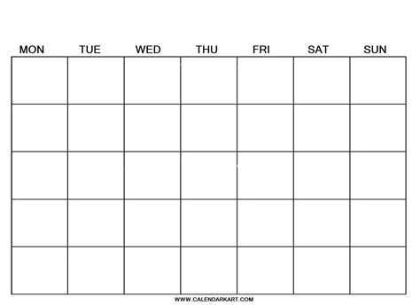 Blank Editable Calendar