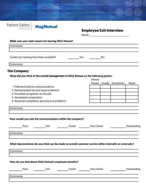Blank Exit Interview Form How to create an exit Interview Form