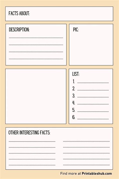 Blank Fact File Template Primary Resource