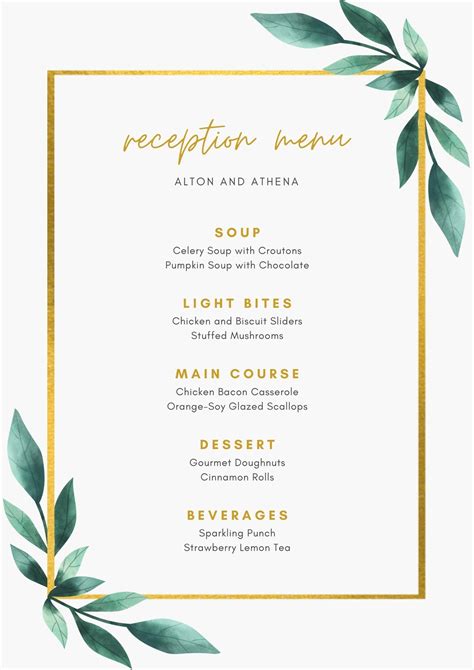 Blank Fancy Menu Template Printable Menu And Chart with Blank Fancy
