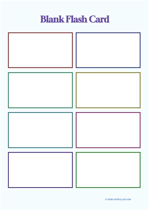 Blank Flash Card Template