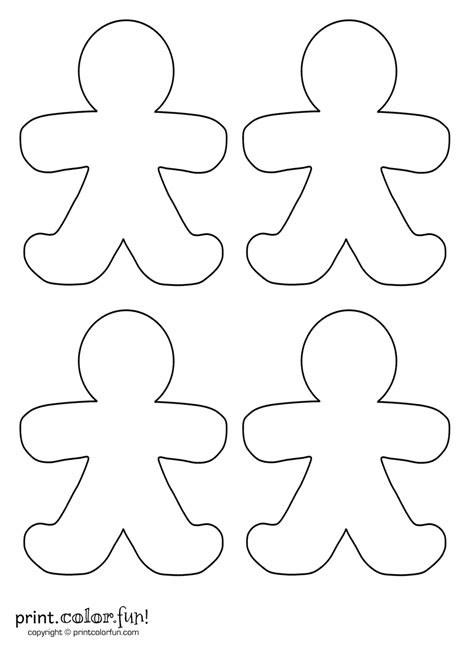 Blank Gingerbread Man Print Color Fun