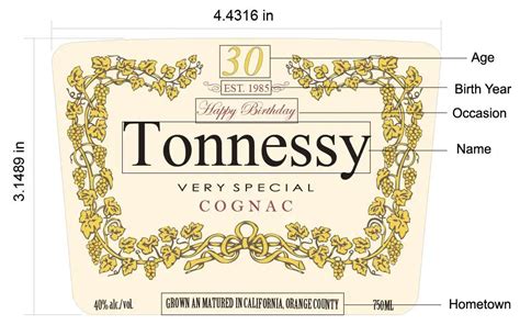 Blank Hennessy Label Template