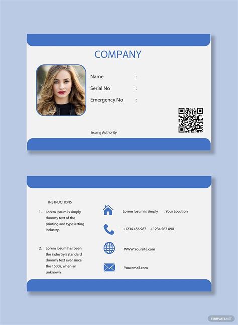 Blank Id Card Template Word