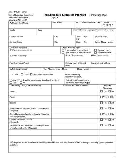 Blank Iep Template The Best Template Example