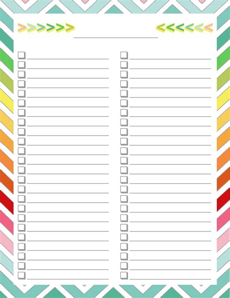 Blank List Template