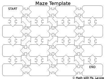 Blank Math Maze Template Teaching Resources TPT