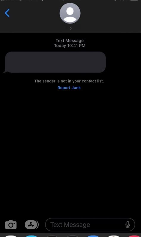 Blank Message from Unknown Apple Community