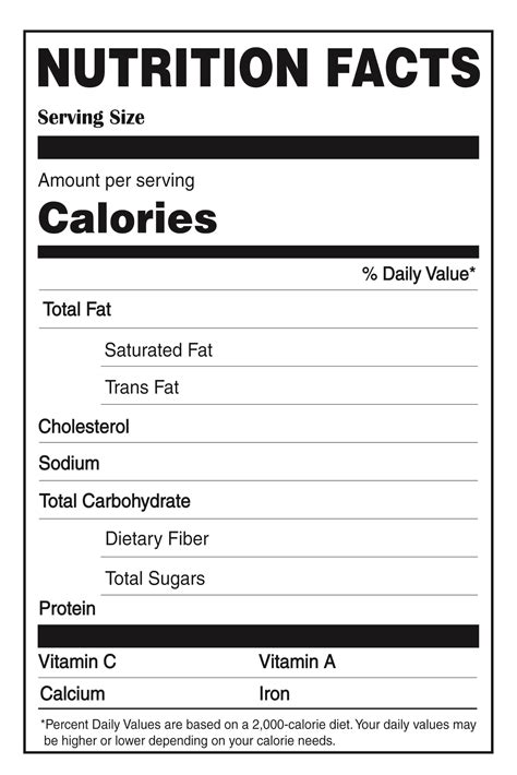 Blank Nutrition Label Template Inspirational Tag Printable Gallery