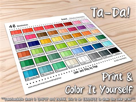 Blank Ohuhu Color Chart