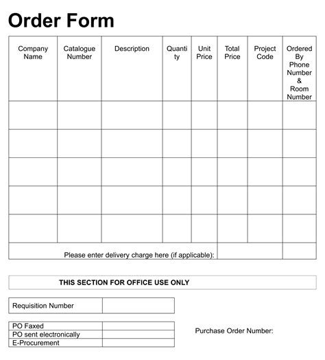 Blank Order Forms 10 Free PDF Printables Printablee