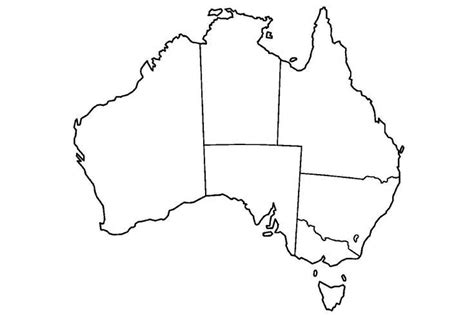Blank Printable Map Of Australia