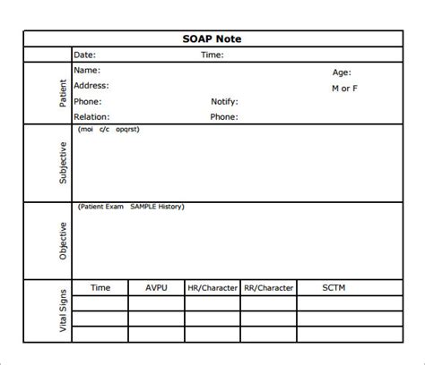Blank Soap Note Template Creative Design Templates