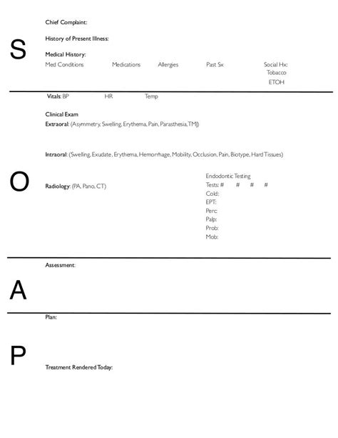 Blank Soap Note Template The Best Template Example