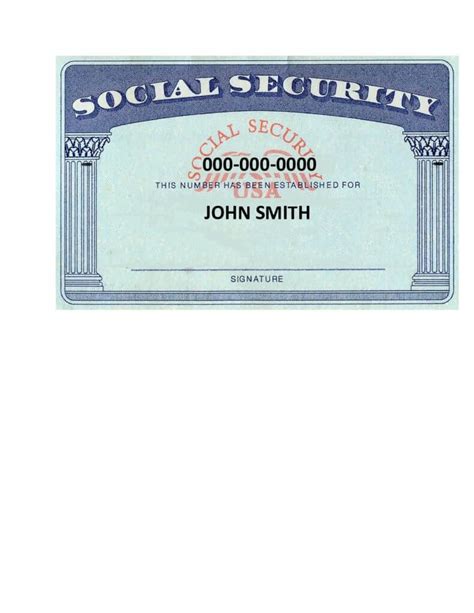 Blank Social Security Card Template Sample Design Templates