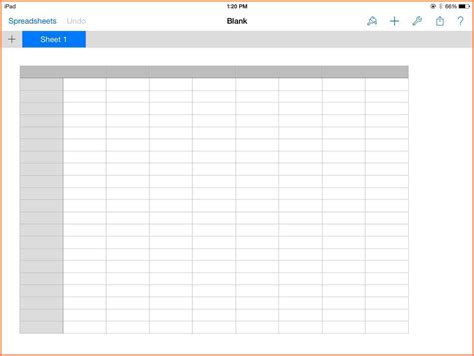 Blank Spreadsheet Templates