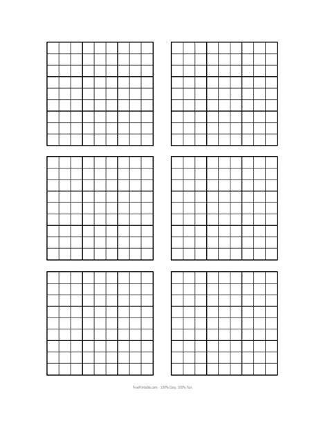Blank Sudoku Grids To Print White Gold