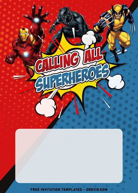 Blank Superhero Invitation Template