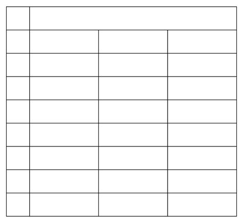 Blank Table Chart
