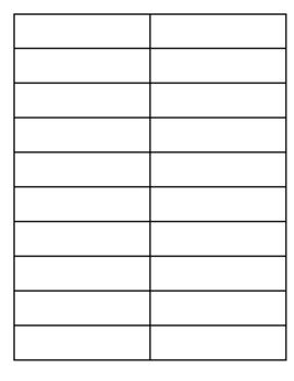 Blank Two Column Table Chart
