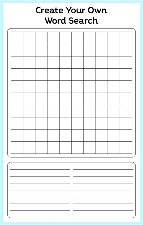 Blank Wordsearch Grid Printable