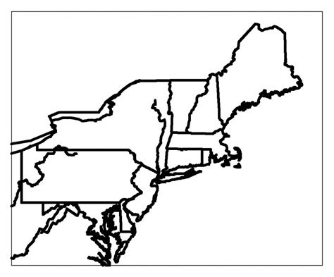 Blank northeast region map. USA Regions – Northeast. $ 1.00. Generously sized – 16 inches x 20 inches. Outline map – perfect for shading & labeling with colored pencils. Activities included – use with “on-map” activities or your own lesson plan. 