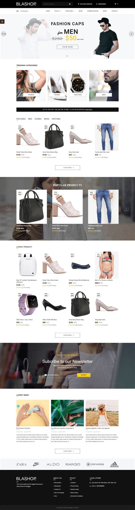 Blashop Ecommerce Blogger Template For Making Online Shop Blogger Templates