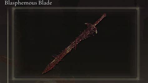 Blasphemous blade build. D. D. Elden Ring Blasphemous Blade is a Greatsword Weapon that inflicts Physical and Fire Damage in the form of Standard, Pierce Attacks with the ability to use the Unique Skill ( Taker's Flames ). Blasphemous Blade will require Strength 22, Dexterity 15, Faith 21, and scales based on Strength D, Dexterity D, Faith D, Stats. Tier. Passive. Wgt. 
