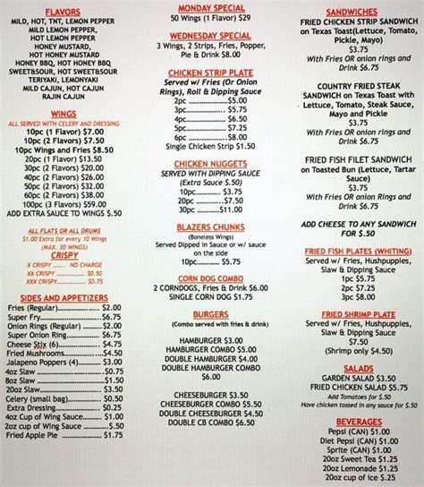Blazers restaurant menu. Latest reviews, photos and 👍🏾ratings for Blazers Hot Wings at 20608 US-441 in Commerce - view the menu, ⏰hours, ☎️phone number, ☝address and map. ... Restaurants in Commerce, GA. Blazers Hot Wings. 20608 US-441, Commerce, GA … 