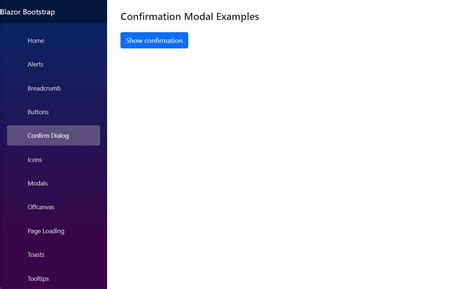 Blazor Bootstrap Confirm Dialog Component Examples