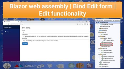 Blazor web assembly Bind Edit form Edit functionality YouTube