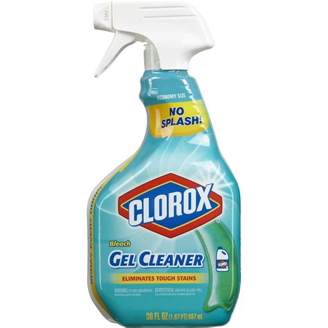 Bleach gel. Clorox® Bleach Gel Cleaner Spray eliminates the toughest stains throughout your home. Use it on tile, bathtubs, showers, sinks, counters, appliances, ... 