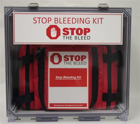 Bleeding control kits at wall stations in Wrigley Field