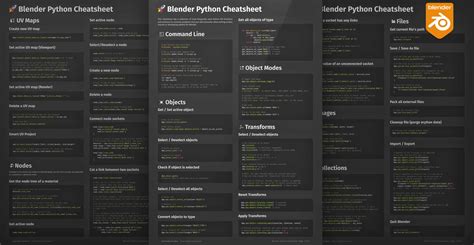 Blender Python Cheatsheet A Handy Reference for the Blender API