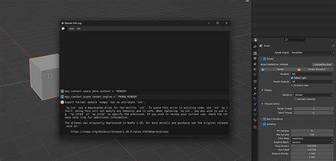 Blender numpy error.  This seems like an issue with numpy, although i'm...