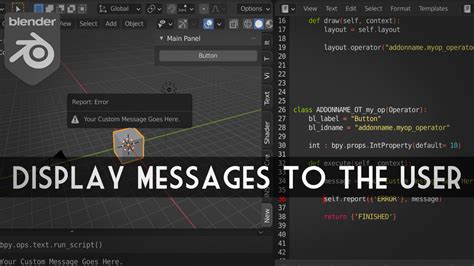 Blender python error message.  Unlike regular Python scripts, these are not ...