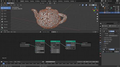 Blender tutorial How to fill a mesh into another mesh using geometry