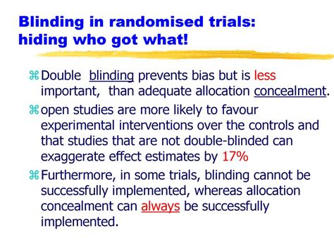 Blinding in randomised trials: hiding who got what