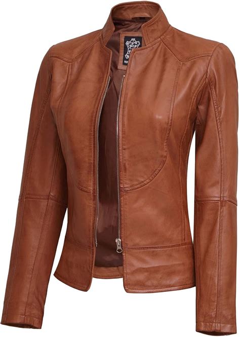 Blingsoul Leather Jacket Women - Cafe Racer Real Lambskin Womens ...